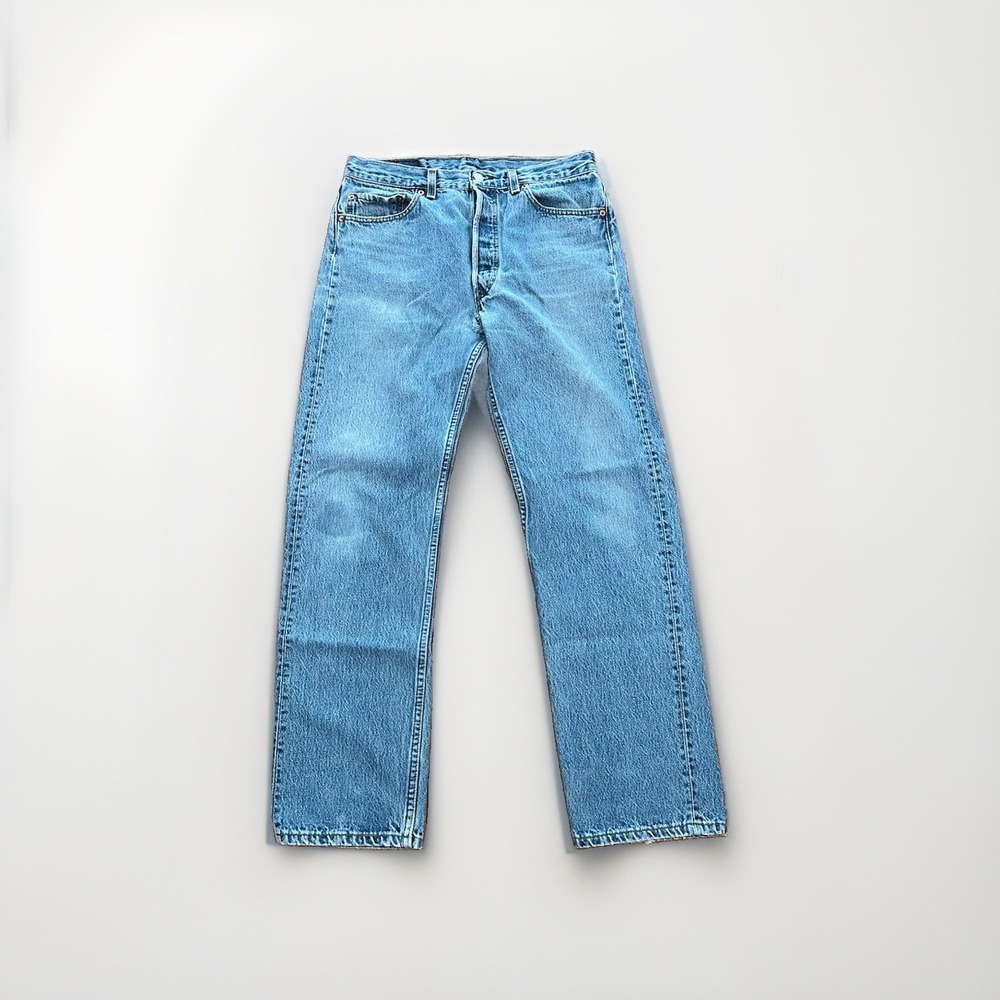 Vintage 90s Levis 501 Jeans Mens 34x32 Made in USA Denim Button Fly Repaired